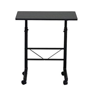 Outvita Adjustable Computer Desk Lectern Mobile Side Table Modern Laptop Standing Desk with Removable Wheels, Corner Gaming End Table for Office, Bedroom, Living Room (Black)