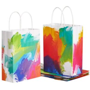 24 pack small party favor bags goodie bags for birthday party gift bags with handle(watercolor)