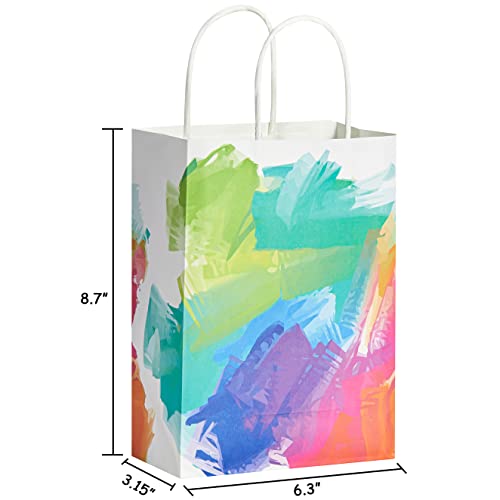 24 Pack Small Party Favor Bags Goodie Bags for Birthday Party Gift Bags With Handle(Watercolor)