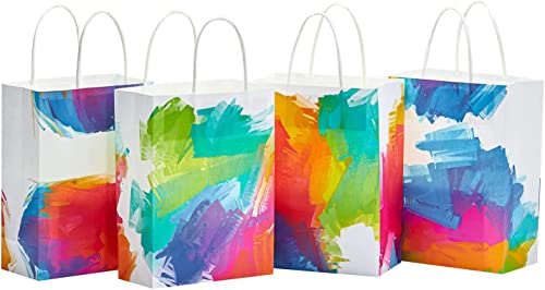 24 Pack Small Party Favor Bags Goodie Bags for Birthday Party Gift Bags With Handle(Watercolor)