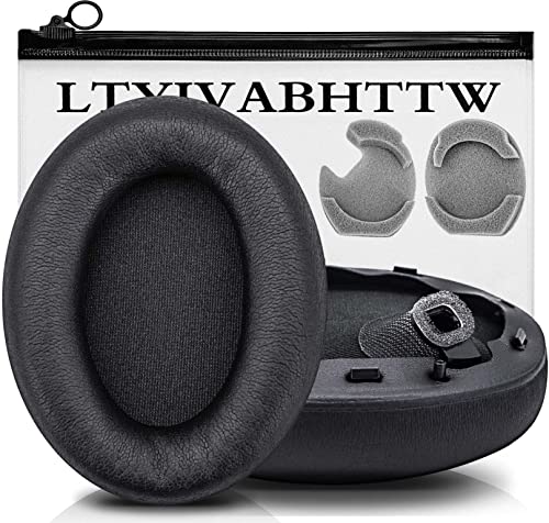 LTYIVABHTTW WH-1000XM4 Earpads - Compatible with WH-1000XM4 WH1000XM4, Ear Cushion with Soft Memory Foam (WH1000XM4 Black Protein Leather)