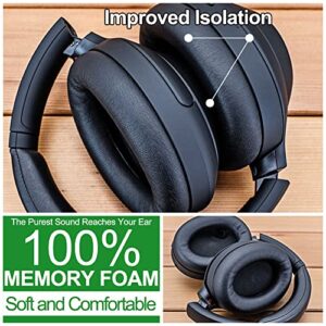 LTYIVABHTTW WH-1000XM4 Earpads - Compatible with WH-1000XM4 WH1000XM4, Ear Cushion with Soft Memory Foam (WH1000XM4 Black Protein Leather)