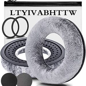 LTYIVABHTTW Earpads Compatible with DT 770 Pro, DT 880 Pro, DT 990 Pro, DT 1770 Pro, MMX 300, DT 1990 Pro, DT 177X, T 90 Headphones (Silver Grey Velour)