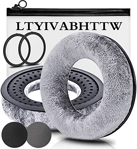 LTYIVABHTTW Earpads Compatible with DT 770 Pro, DT 880 Pro, DT 990 Pro, DT 1770 Pro, MMX 300, DT 1990 Pro, DT 177X, T 90 Headphones (Silver Grey Velour)