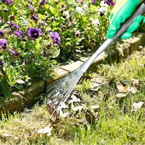 Altdoff Yard Thatch Rake Adjustable and Hand Rake, Leaf Rake Set, Garden Rake Used for Lawns, Leaves, Thatch, Gravel, Suitable Rakes for Gardening