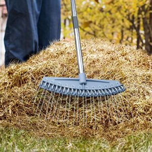 Altdoff Yard Thatch Rake Adjustable and Hand Rake, Leaf Rake Set, Garden Rake Used for Lawns, Leaves, Thatch, Gravel, Suitable Rakes for Gardening