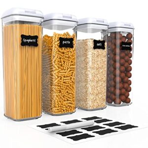 tiawudi 4 pack pasta storage containers, clear airtight food storage containers for kitchen organization, pantry organization and storage, ideal for spaghetti, pasta & noodles, 1.9l each