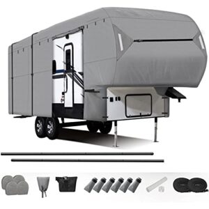 leader accessories 5th wheel cover rv cover (26'-29', grey/easy setup w tire covers)