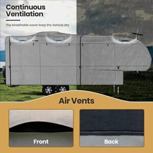 Leader Accessories 5th Wheel Cover RV Cover (26'-29', Grey/Easy Setup W Tire Covers)