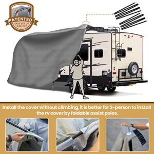 Leader Accessories 5th Wheel Cover RV Cover (26'-29', Grey/Easy Setup W Tire Covers)