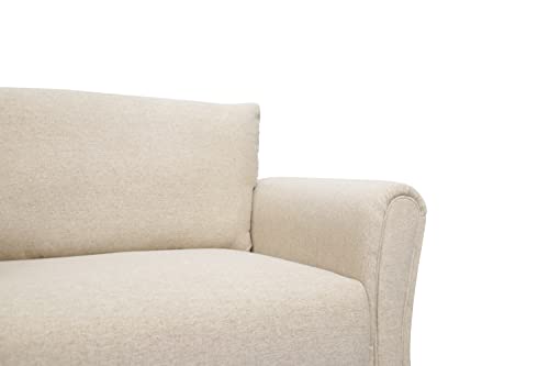 Melpomene 85'' Sofa w/Flared Arm, Couch for Living Room Linen Minimalism/Mid-Century/Contemporary Style (Beige)