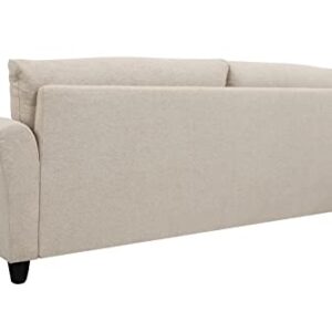 Melpomene 85'' Sofa w/Flared Arm, Couch for Living Room Linen Minimalism/Mid-Century/Contemporary Style (Beige)