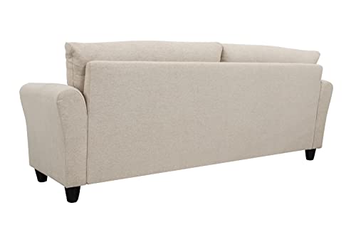 Melpomene 85'' Sofa w/Flared Arm, Couch for Living Room Linen Minimalism/Mid-Century/Contemporary Style (Beige)
