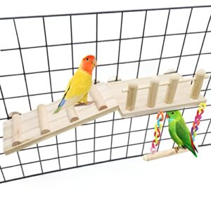 parrot stands with climbing ladder, wooden play gyms and bird wood swing ,bird perches cage toys mini parrot for lovebird budgie and other small birds 