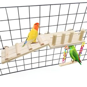 Parrot Stands with Climbing Ladder, Wooden Play Gyms and Bird Wood Swing ,Bird Perches Cage Toys Mini Parrot for Lovebird Budgie and Other Small Birds 