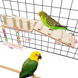 Parrot Stands with Climbing Ladder, Wooden Play Gyms and Bird Wood Swing ,Bird Perches Cage Toys Mini Parrot for Lovebird Budgie and Other Small Birds 