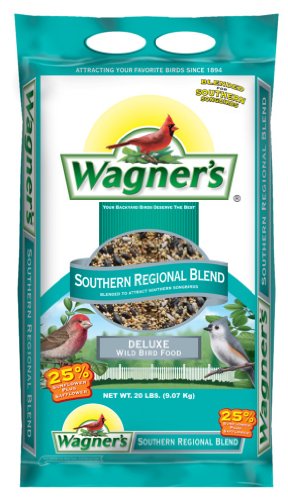 Wagner's 76027 Black Oil Sunflower Wild Bird Food, 25-Pound Bag & 62012 Southern Regional Blend Wild Bird Food, 20-Pound Bag