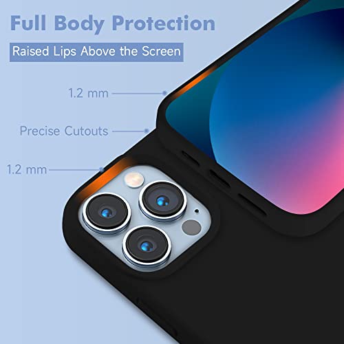 Kimguard Silicone Magnetic Case for iPhone 13 Pro Max Magsafe Case Silicone Phone Case with Microfiber Lining for iPhone 13 Pro Max 6.7 inch 2021,Black