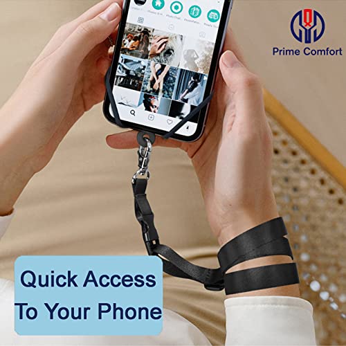 Cell Phone Lanyards with Adjustable Neck Strap Universal Neck Phone Holder for iPhone, Galaxy and Most Smartphones,Black