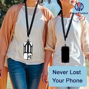 Cell Phone Lanyards with Adjustable Neck Strap Universal Neck Phone Holder for iPhone, Galaxy and Most Smartphones,Black