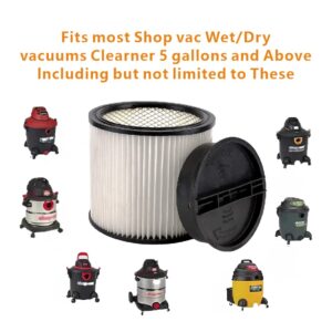 Replacement Filter For Shop Vac Filters 90304 Wet Dry Vac Filter - Perfect for Wet/Dry vacuum cleaner shop vac ash vacuums - Long (4)