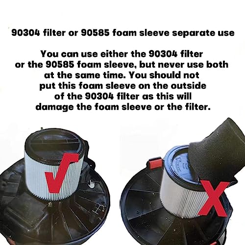 Replacement Filter For Shop Vac Filters 90304 Wet Dry Vac Filter - Perfect for Wet/Dry vacuum cleaner shop vac ash vacuums - Long (4)
