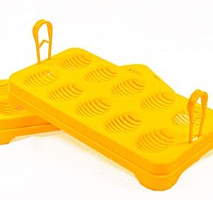 Easy Hatch Reptile Incubation Egg Trays; Each Tray Holds Reptile Eggs Over Incubation Substrate Fits Inside Reptile Incubation Box (3 Pack, Yellow)