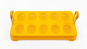 easy hatch reptile incubation egg trays; each tray holds reptile eggs over incubation substrate fits inside reptile incubation box (3 pack, yellow)
