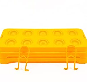 Easy Hatch Reptile Incubation Egg Trays; Each Tray Holds Reptile Eggs Over Incubation Substrate Fits Inside Reptile Incubation Box (3 Pack, Yellow)