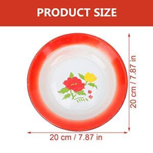 Hemoton 3pcs Vintage Enamel Plate Fruit Plate Enamel Fruit Platter Vintage Salad Plate Enamel Washing Platter Vintage Enamelware Serving Platter (20cm/ 8inch)