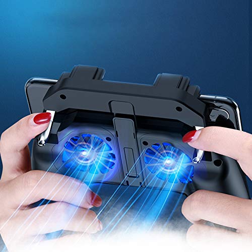 Smartphone Cooling Fans, Dual Cooling Fans, Mobile Phone Gamepad, Heat Dissipation Playing Games for Watching Film Smartphone(2500mah)