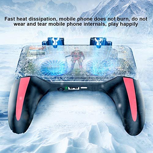 Smartphone Cooling Fans, Dual Cooling Fans, Mobile Phone Gamepad, Heat Dissipation Playing Games for Watching Film Smartphone(2500mah)