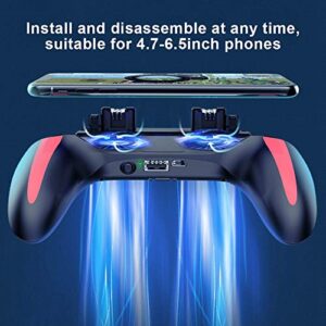 Smartphone Cooling Fans, Dual Cooling Fans, Mobile Phone Gamepad, Heat Dissipation Playing Games for Watching Film Smartphone(2500mah)