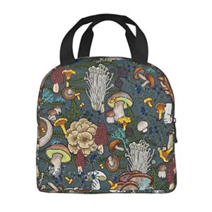 Cinlanck Mushroom Mushroom Lunch Bag Insulated Reusable Lunch Box Reusable Tote Bag For Women Men