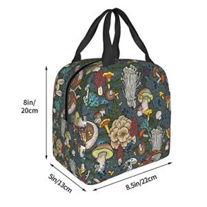 Cinlanck Mushroom Mushroom Lunch Bag Insulated Reusable Lunch Box Reusable Tote Bag For Women Men