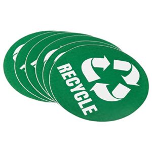 m meterxity 6 pack recycle sticker - home trash can labels, strong adhesion & smooth surface, apply to kitchen/garden trash bin (5 inch, white on green)