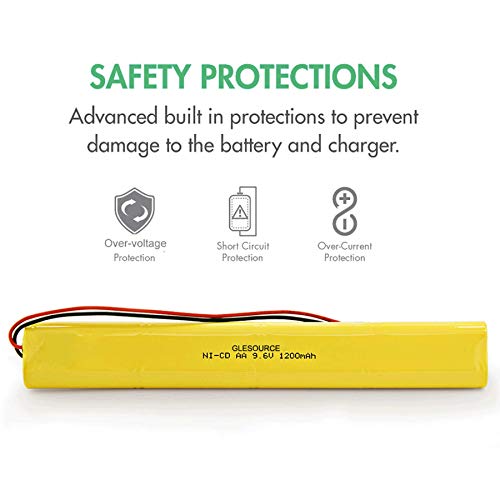 GLESOURCE 9.6V 1200mAh Battery Compatible for ELBB003 Lithonia ELB-B003 ELB-B004 ELBB004 OSI OSA228 DANTONA CUSTOM-306-U BBAT0044A BAA-96 BBAT0043A Emergency Light(4 Pack)