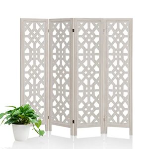 white room divider 4 panel cutout room divider and folding privacy screens 5.6ft temporary wall dividers room separator free standing room dividers for home office restaurant bedroom