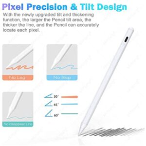 Stylus Pen with Tilt Sensitive & Palm Rejection, Active Pencil Compatible with (2018-2022) Apple iPad Pro 11/12.9 Inch, iPad 10.2 7/8/9th Generation, iPad Air 3rd/4th, iPad Mini 5/6th Gen