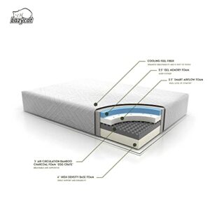 Lazycat King Mattress,10 inch Memory Foam Mattress in a Box Cooling Gel Infused Breathable Bed Comfortable Mattress for Cooler Sleep Supportive Pressure Relief CertiPUR-US Certified (King)