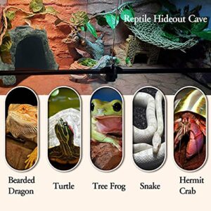 Reptile Rock Hideout Lizard Hide Cave Box Turtle Habitat Accessories for Spider Gecko Chameleon Bearded Dragon Snake