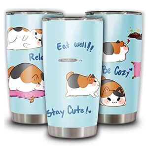 doinb tian insulated tumbler cozy fat cat stainless steel coffee cup 20 oz vacuum tumblers travel mug