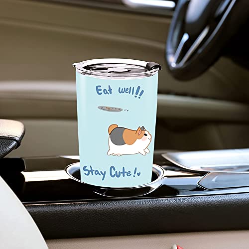 DOINB TIAN Insulated Tumbler Cozy Fat Cat Stainless Steel Coffee Cup 20 Oz Vacuum Tumblers Travel Mug