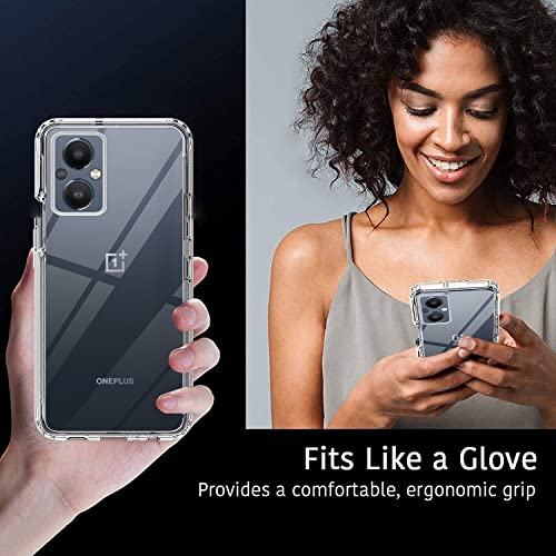 YJROP OnePlus Nord N20 5G Case: Crystal Clear Full-Body Rugged Hybrid Bumper with Tempered Glass Screen Protector