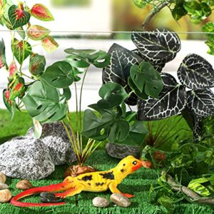 Luinabio 6 Pcs Reptile Plants for Terrarium Decor Reptile Tank Accessories Fake Hanging Plant Vines Artificial Leaves Plants Tank Habitat Decor for Bearded Dragon Lizard Snake Geckos Chameleon