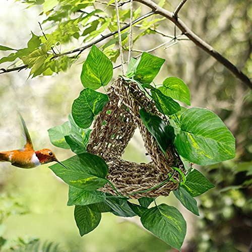 Bird Seagrass Mat Parrot Natural Seagrass Woven Net Parakeet Climbing Rope Chew Toys Hideout Shed Sheltering for Lovebird Cockatiel Conure Budgie