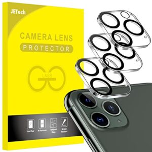 jetech camera lens protector for iphone 11 pro max 6.5-inch and iphone 11 pro 5.8-inch, 9h tempered glass, hd clear, anti-scratch, case friendly, does not affect night shots, 3-pack