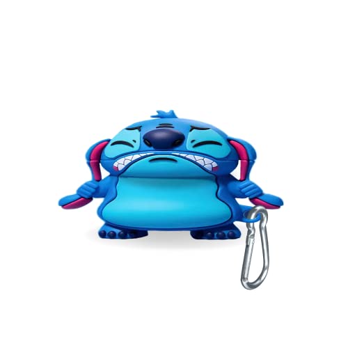 Stitch AirPods Pro Case Soft Silicone Shockproof Cover for Apple Airpods Pro 3D Cute Cartoon Creative Fun Stitch Airpod Case with Keychain Design for AirPods Pro Charging Case