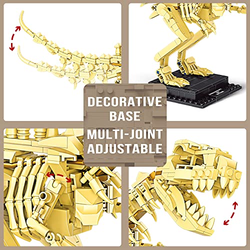 Meryi Dinosaur Fossil Building Kit 523pcs, T.rex Impressive Dinosaur Skeleton Model Decoration, Cool Dinosaur Gift Toy Set for Dinosaur Fans, Great DIY Project for Ages 6+