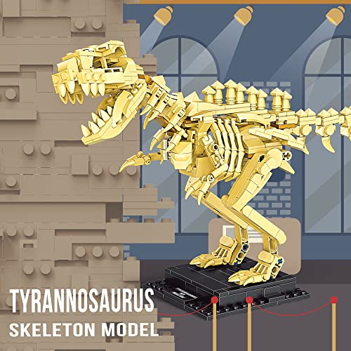 Meryi Dinosaur Fossil Building Kit 523pcs, T.rex Impressive Dinosaur Skeleton Model Decoration, Cool Dinosaur Gift Toy Set for Dinosaur Fans, Great DIY Project for Ages 6+